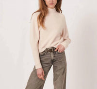 Repeat Cashmere - Wool Sweater With Ribbed Stand Collar