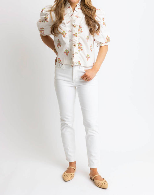 Karlie - Women's Digital London Floral Ruffle Top