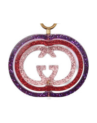 Gucci Interlocking G Glitter Keychain Handbag Charm in purple and red - women's item - alternate view