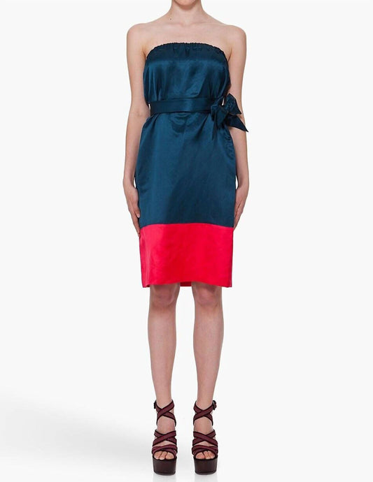 Marc Jacobs - Suzie Satin Silk Strapless Belted Midi Dress