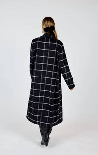 Sadie & Sage Double Breasted Long Coat in dark grey - women's jacket - alternate view