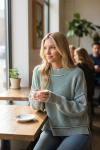 Zenana - Oversized Wash Ribbed Sweater