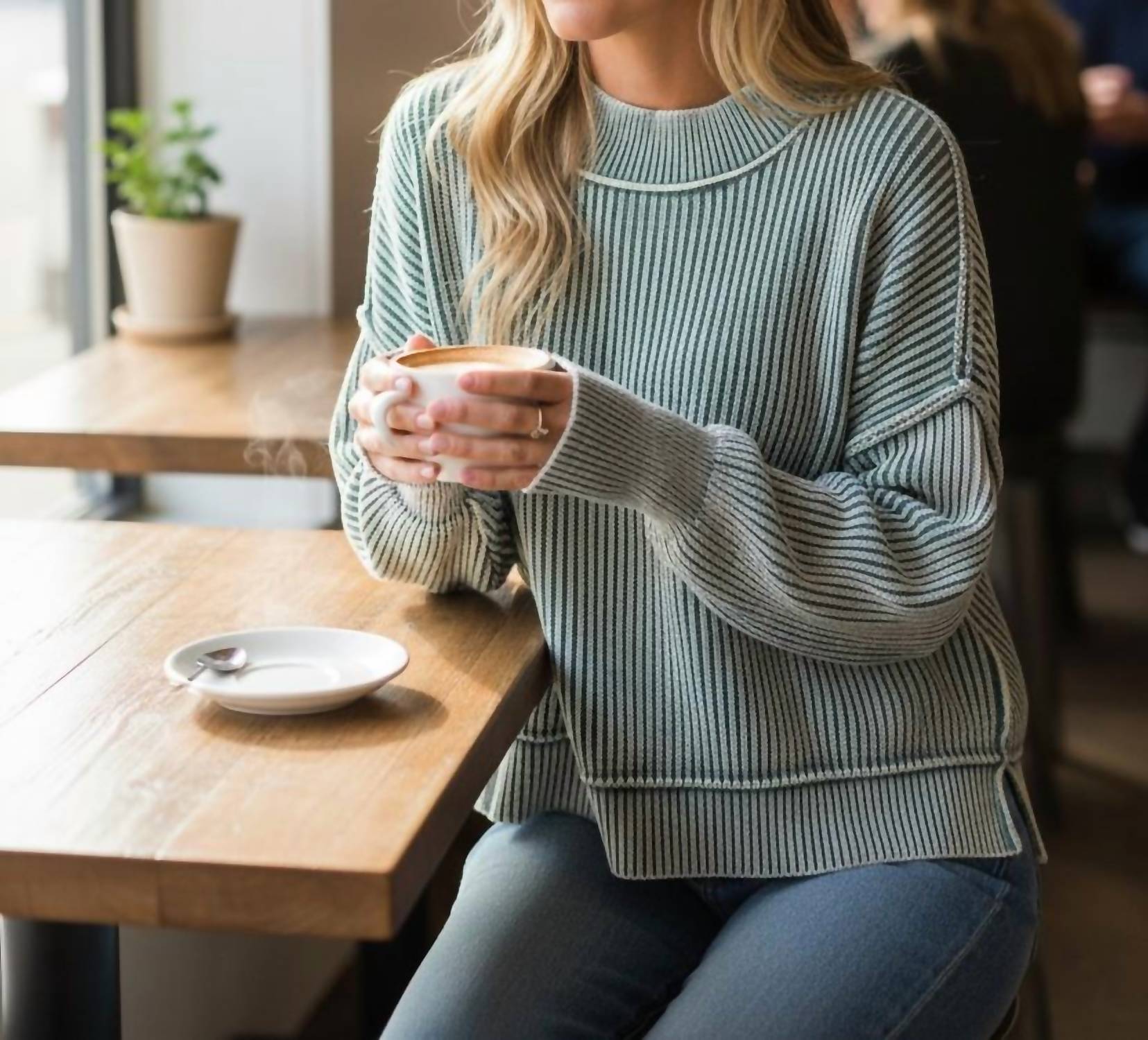 Zenana - Oversized Wash Ribbed Sweater