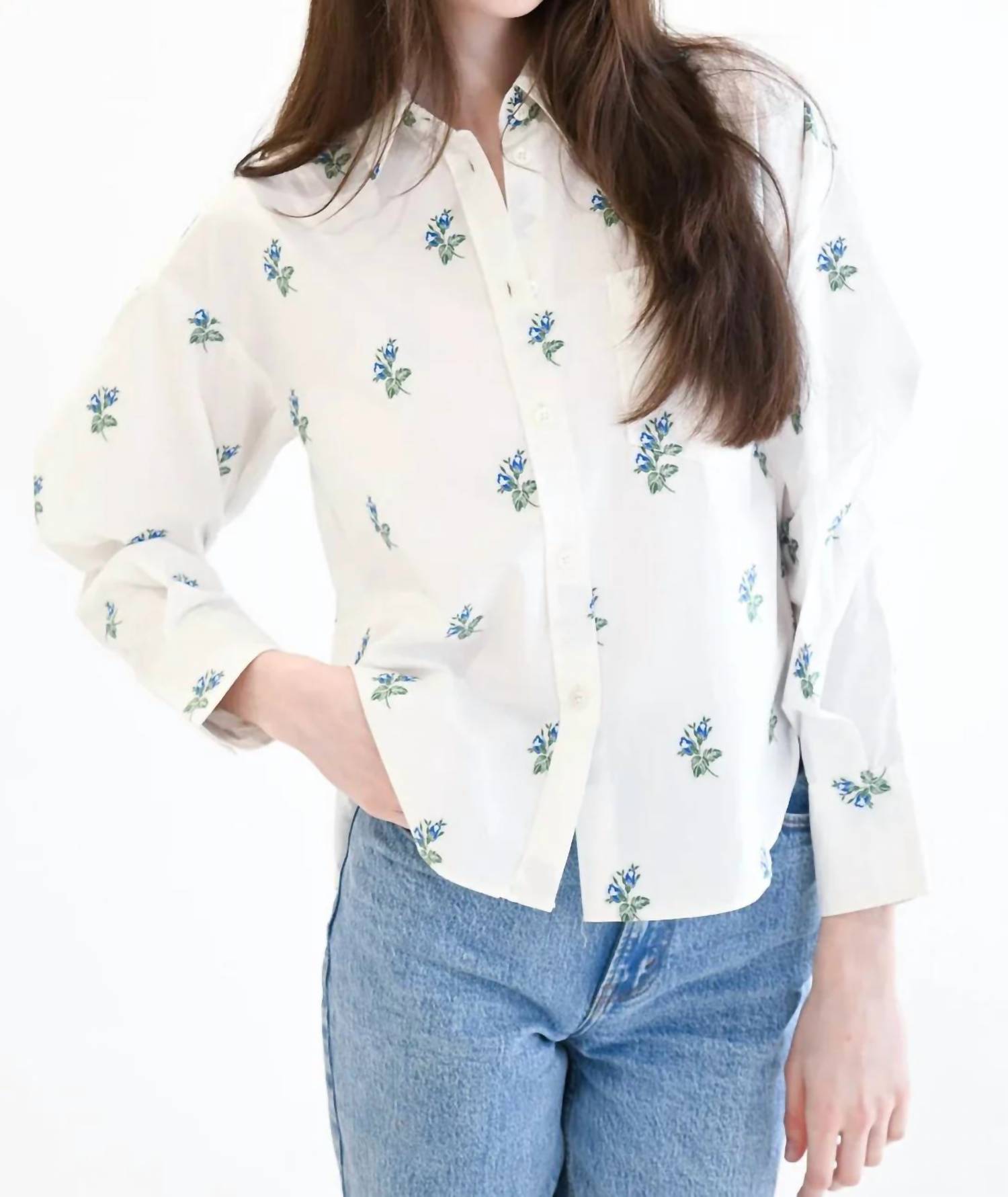 Never A Wallflower - Over Sized Floral Jacquard Shirt