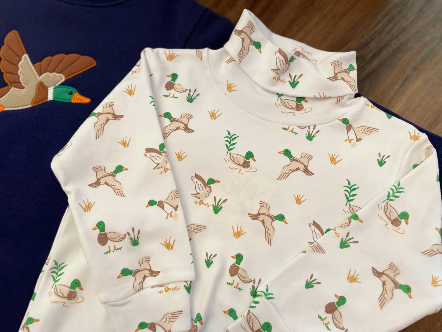 Luigi Kids - Kid's Mallard Duck Printed Turtleneck Sweatshirt