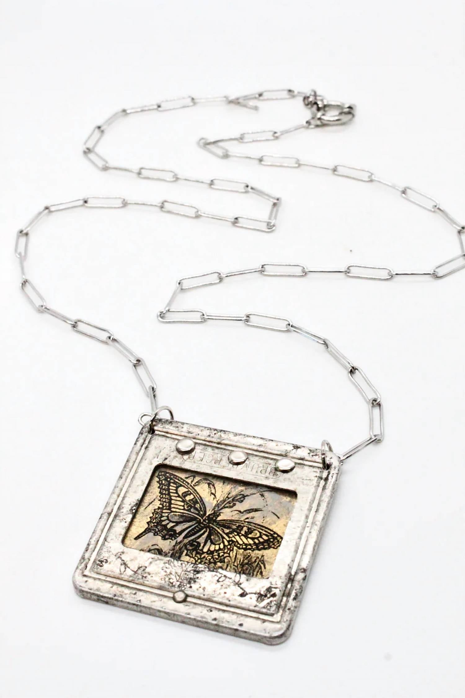 Lizou - Women's Vintage Butterfly Handmade Necklace