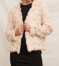 En Creme - Glitter Sequin Cardigan