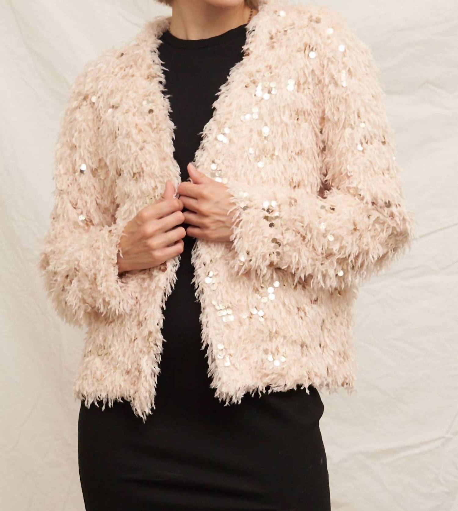 En Creme - Glitter Sequin Cardigan