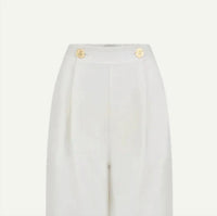 Le Kasha Women's Minuf Linen Pants in white - women's pants - detail view