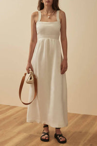 Sancia Bethanny Cross-over Back Strap Dress in white - women's dress