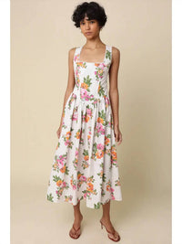 Olivaceous - Floral Cross-back Maxi Dress