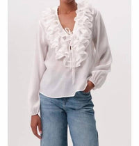 Exquise - Keely V Neck Ruffled Blouse
