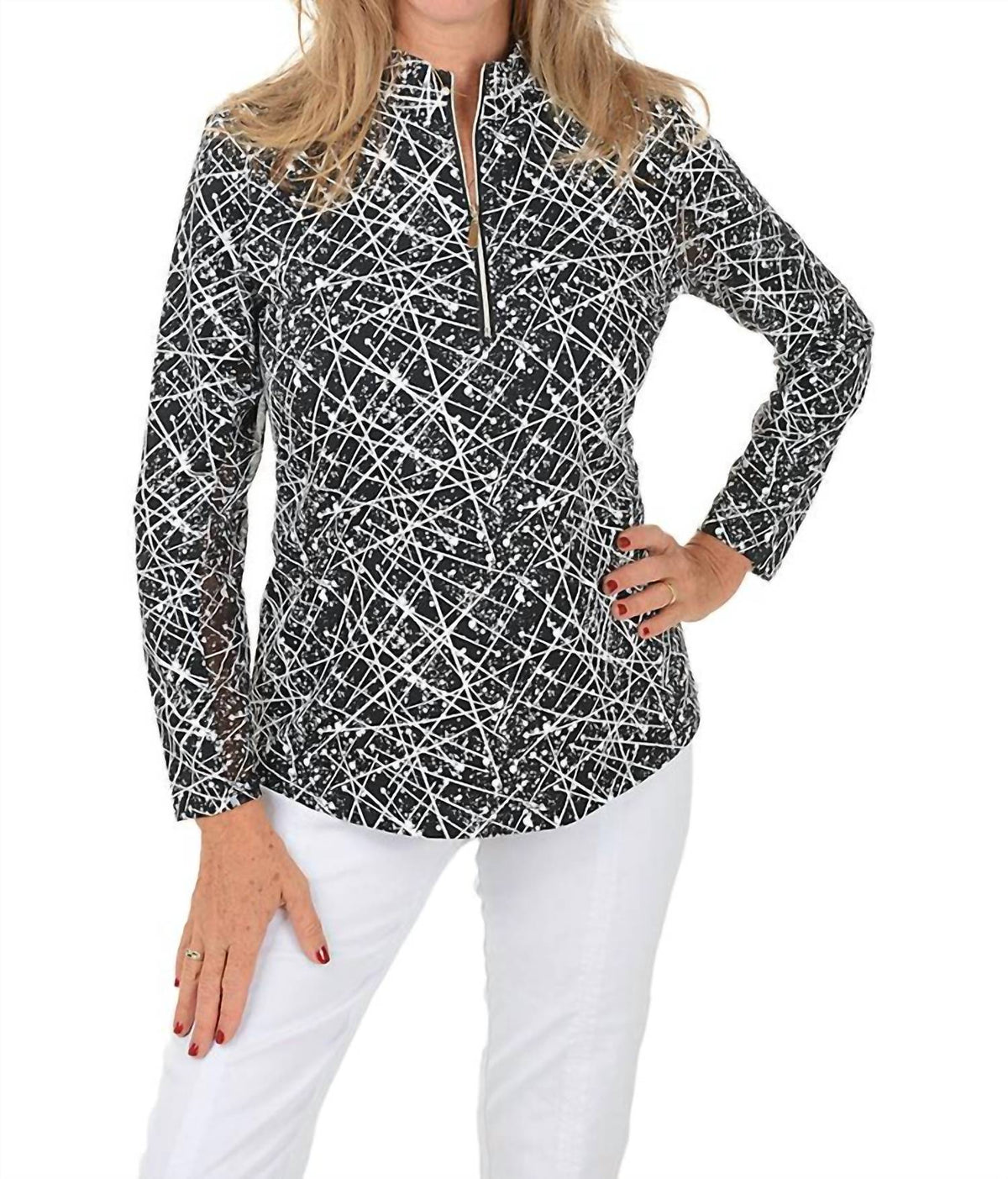 Lulu-B - High Neck Zip Up Top