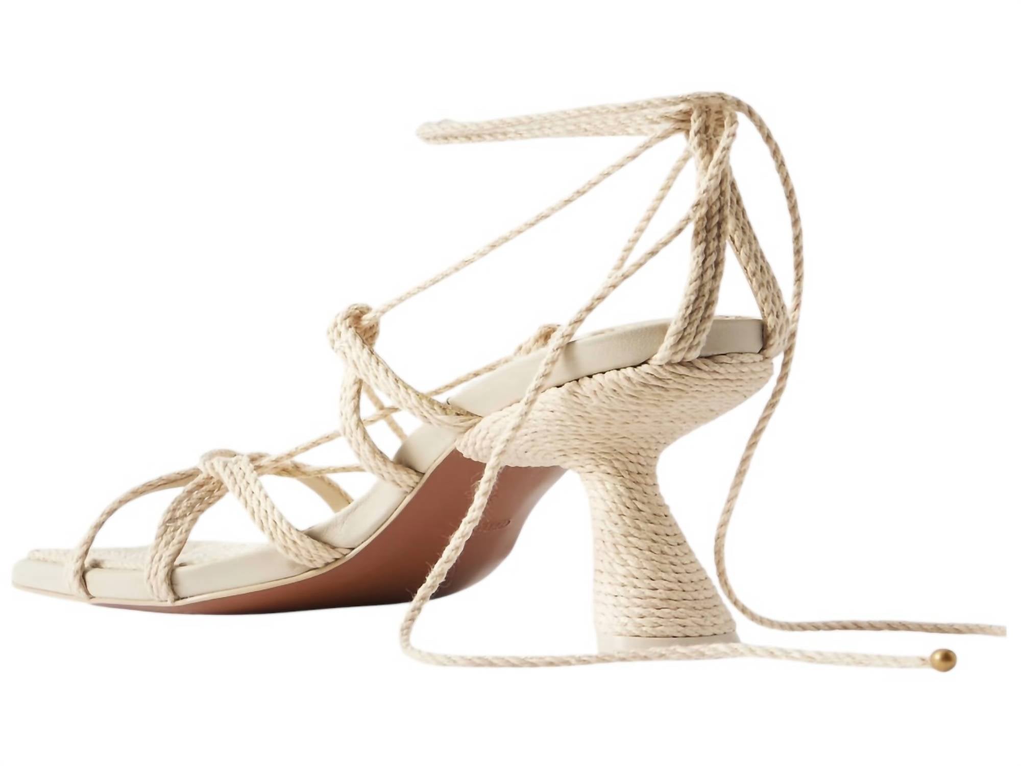 cult gaia Women's Raffia Raisa Cording Strappy Sandal in natural - women's sandal - detail view
