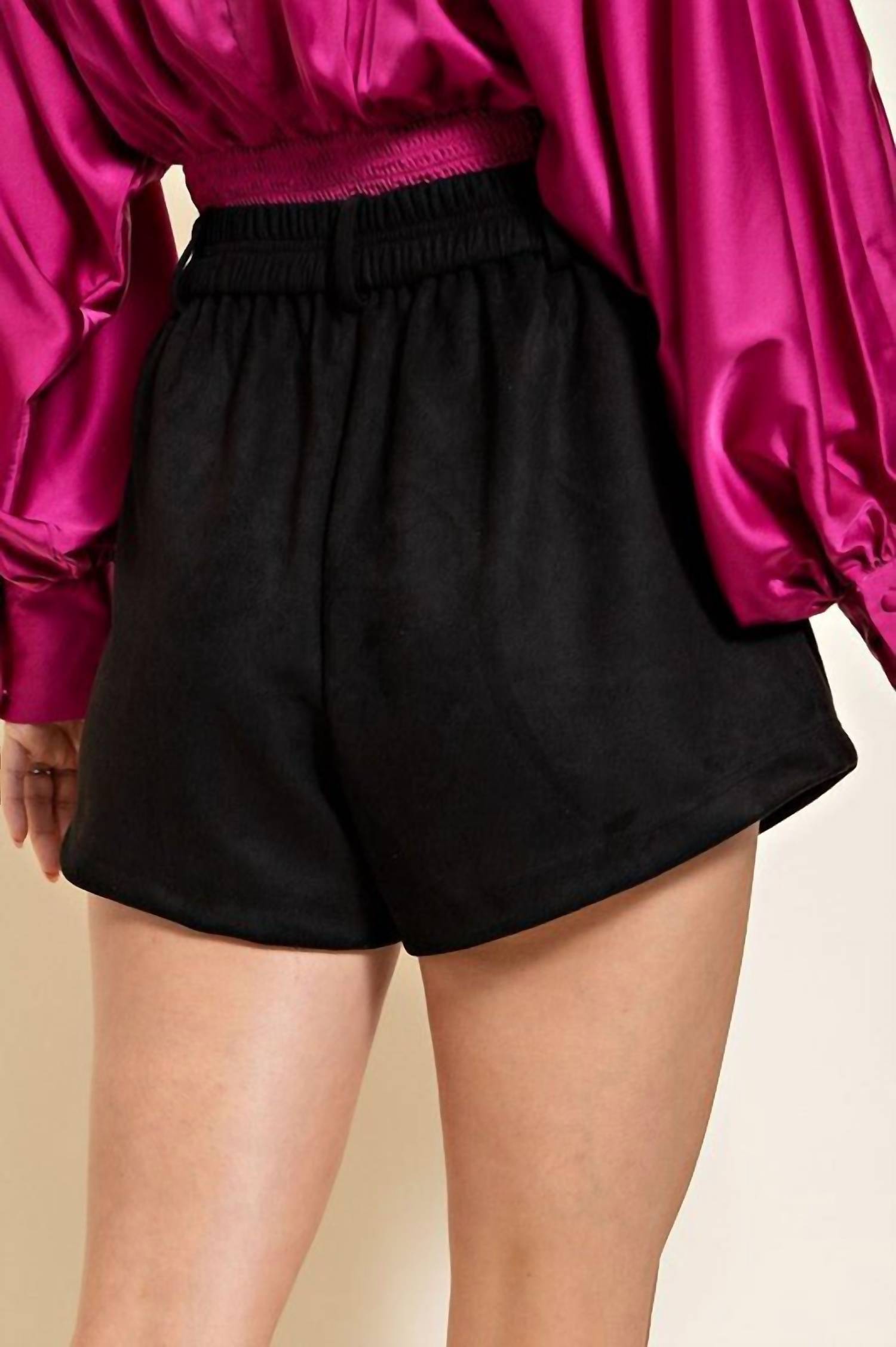Glam - Sadie High Waisted Suede Shorts
