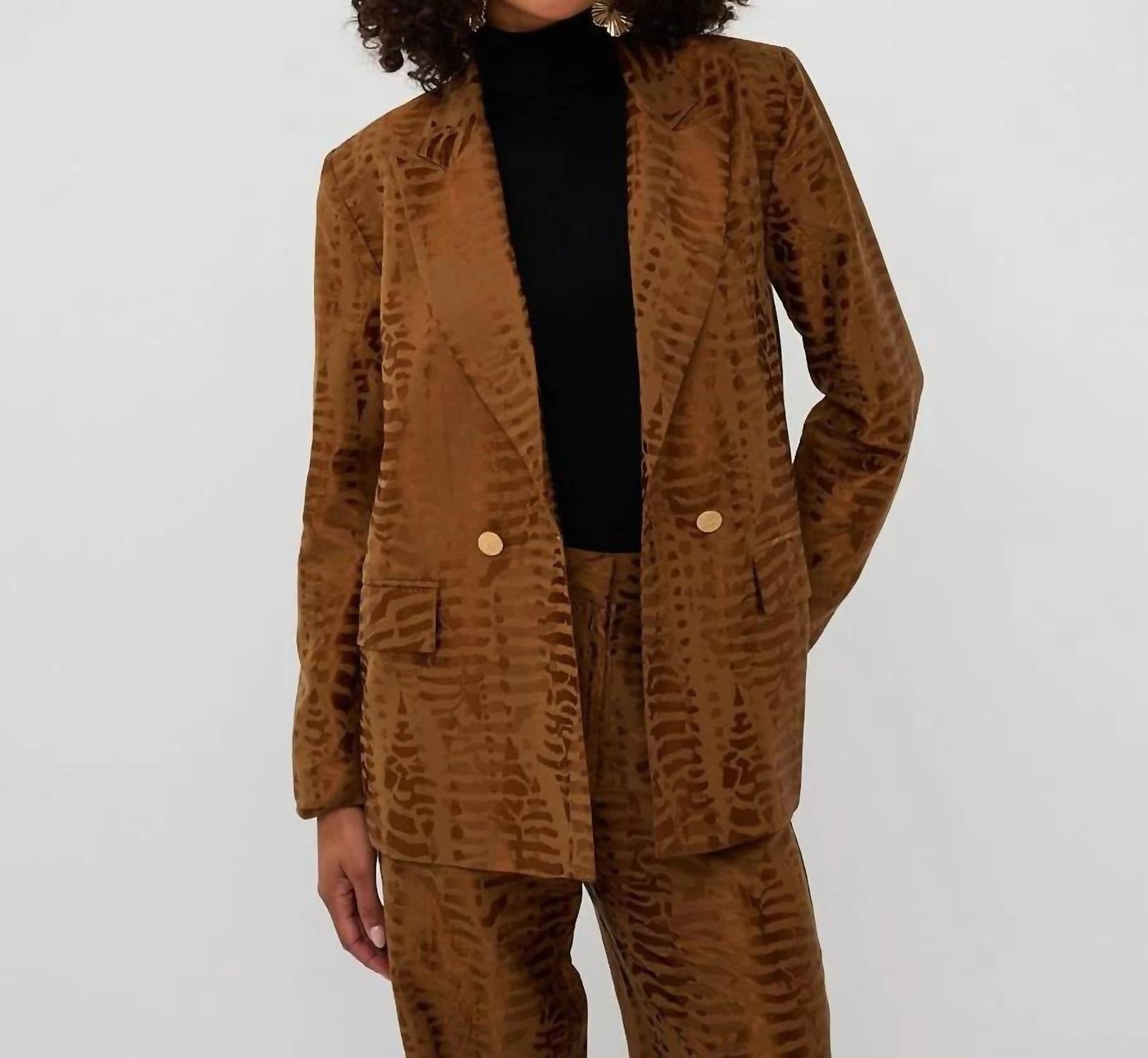 Esqualo - Women's Animal Jacquard Blazer