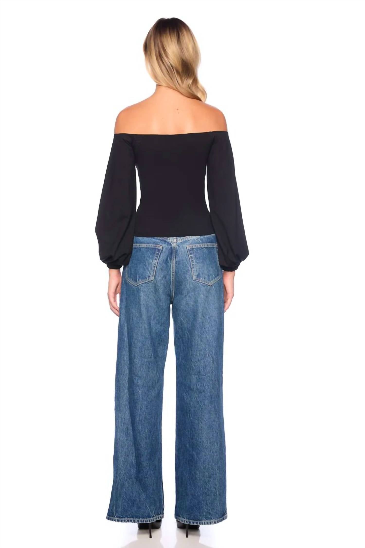 Susana Monaco - Off-Shoulder Poet Sleeve Top