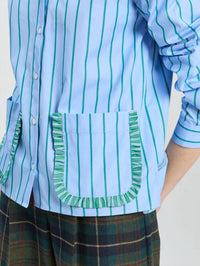 Vilagallo - Striped Shirt With Ruffle Pockets