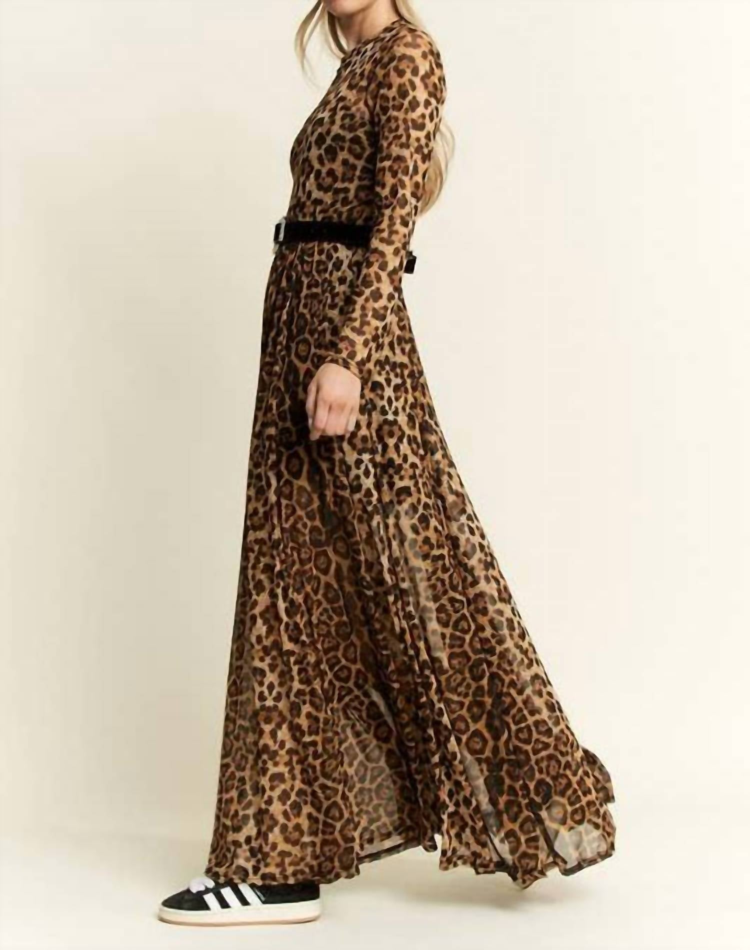 Jade By Jane - Animal Print Mesh Maxi Dress