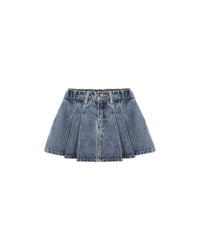 Rylee + Cru - Girl's Pleated Denim Skirt