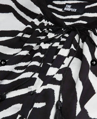 THE KOOPLES Zebra Print Long Sleeve Mini Dress in black - women's dress - detail view