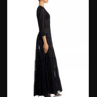 L'Agence Seraphina Tiered With Slip Maxi Dress in black - women's dress - alternate view