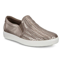 ECCO Women's Soft 7 Slip On Shoe in stone metallic - women's sneaker