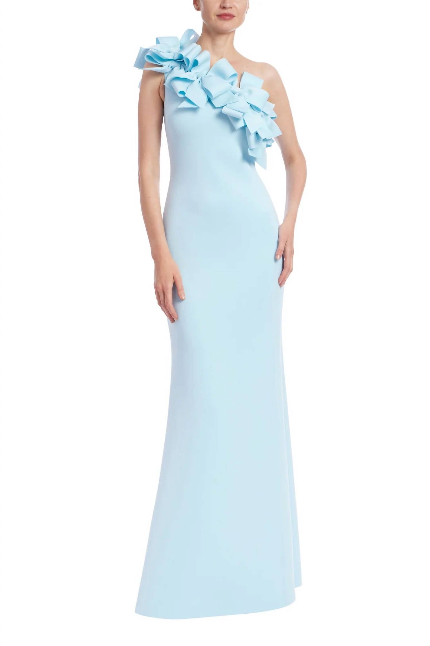 Badgley Mischka - Asymmetrical One-shoulder Column Sheath Dress