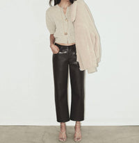 Citizens of Humanity FAYE RECYCLED LEATHER PANT in chocolate - women's pants - alternate view