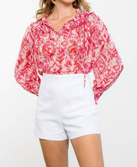 Thml - Long Sleeve Sheer Print Top