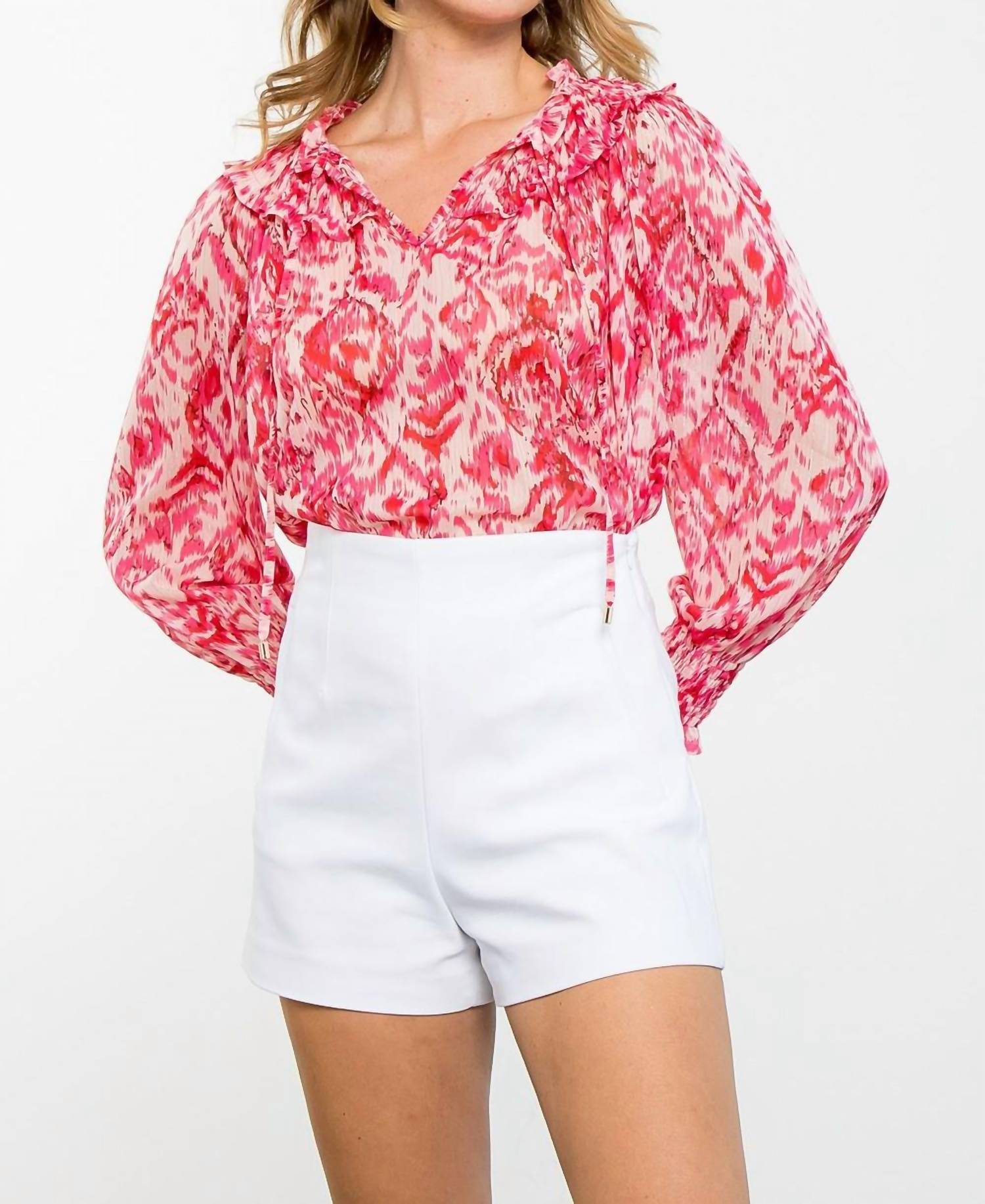 Thml - Long Sleeve Sheer Print Top