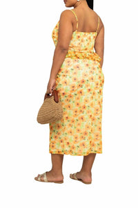 Fashion Szn Curve - Sleeveless Floral Mesh Midi Dress