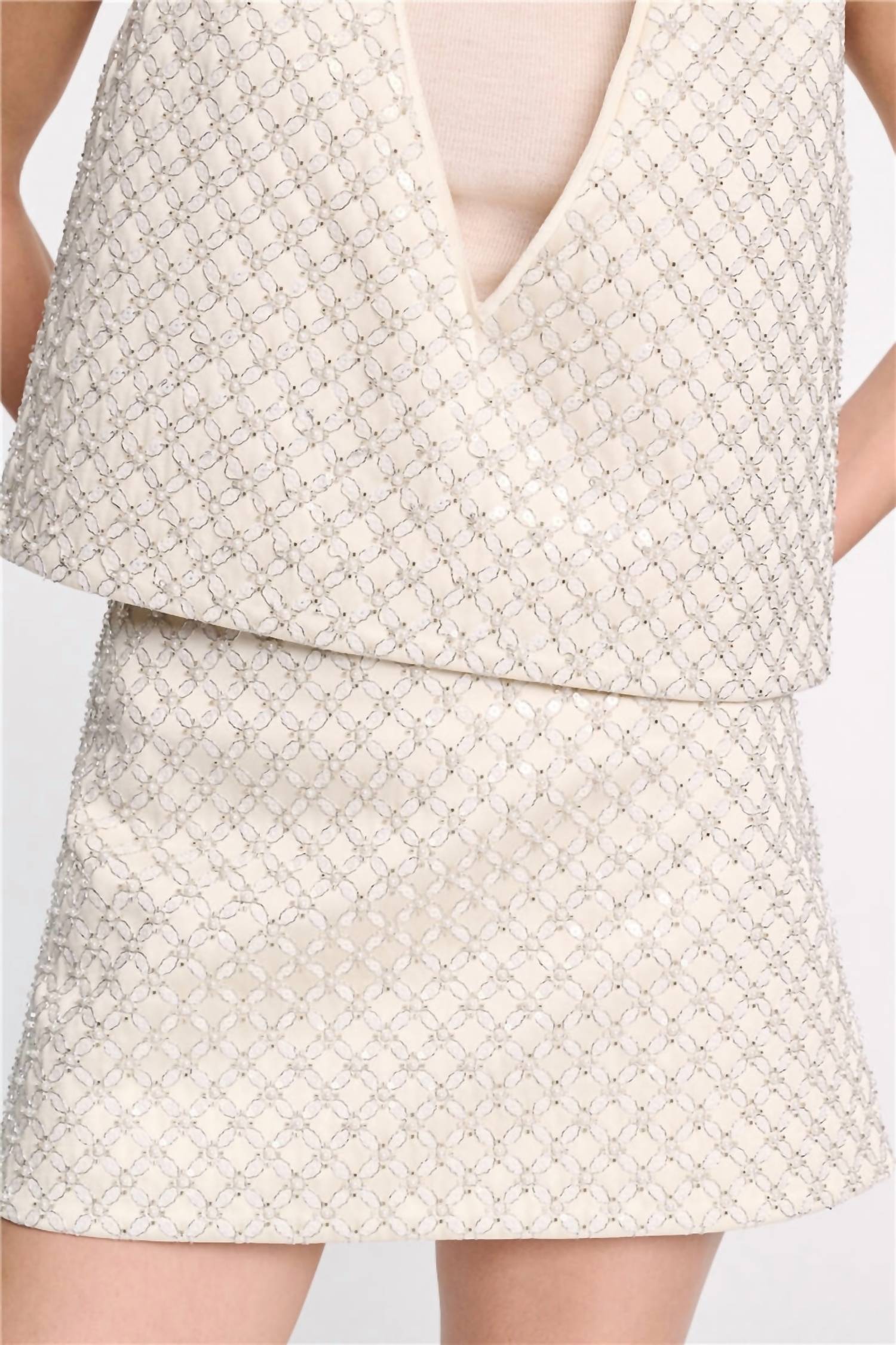 DOROTHEE SCHUMACHER Sparkling Statement Mini Skirt in pearl - women's skirt - alternate view