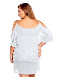 Always For Me - Plus Size Open Shoulder Cover Up Tunic