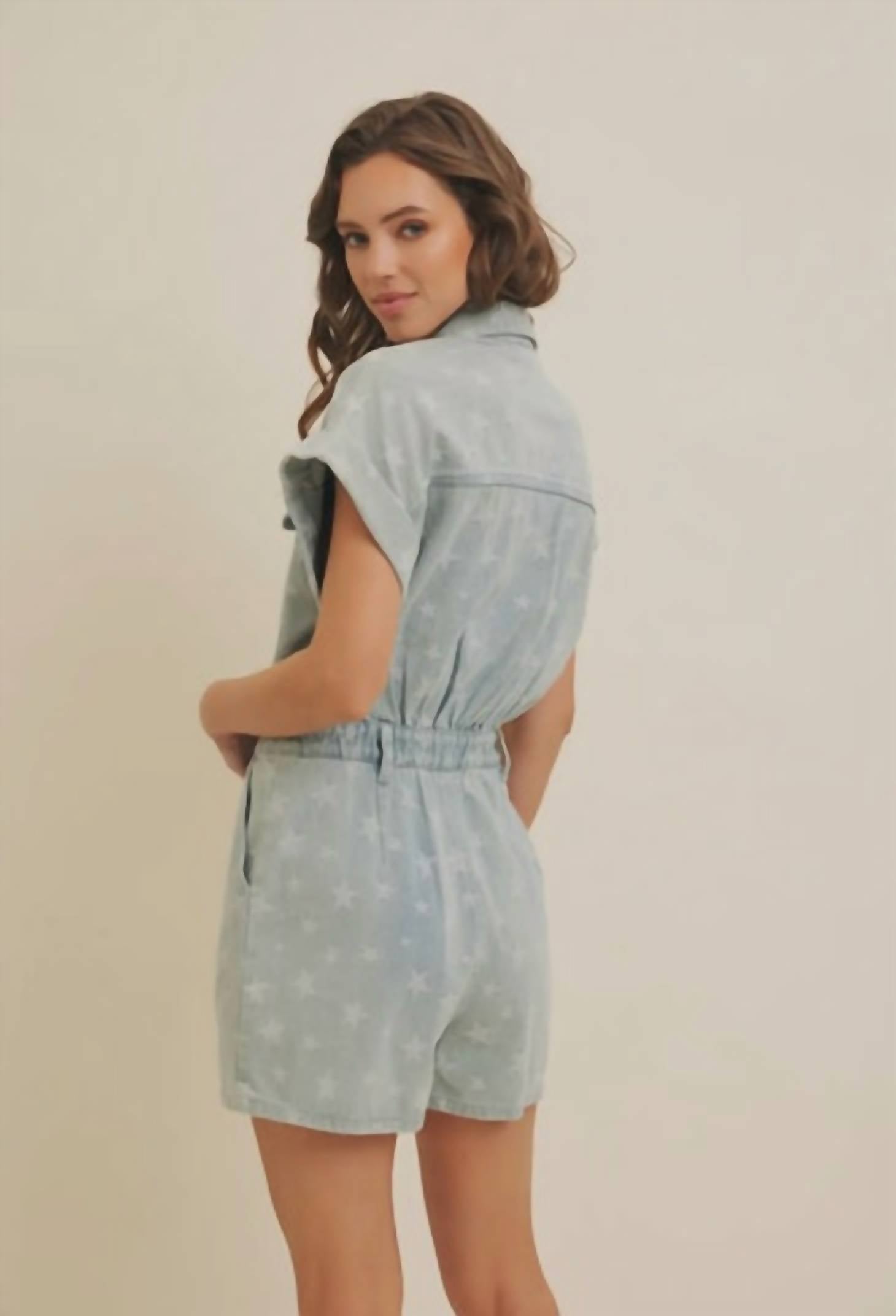 In February - Denim Star Romper