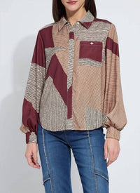 Lysse Anish Elastic Cuff Shirt Blouse in robust - women's shirt