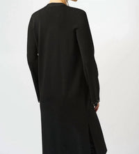 Joseph Ribkoff Sweater Knit Open-front Cover Up in black - women's sweater - detail view
