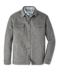 PETER MILLAR Crown Flex Fleece Merino Shirt Jacket in oslo grey - men's jacket - alternate view