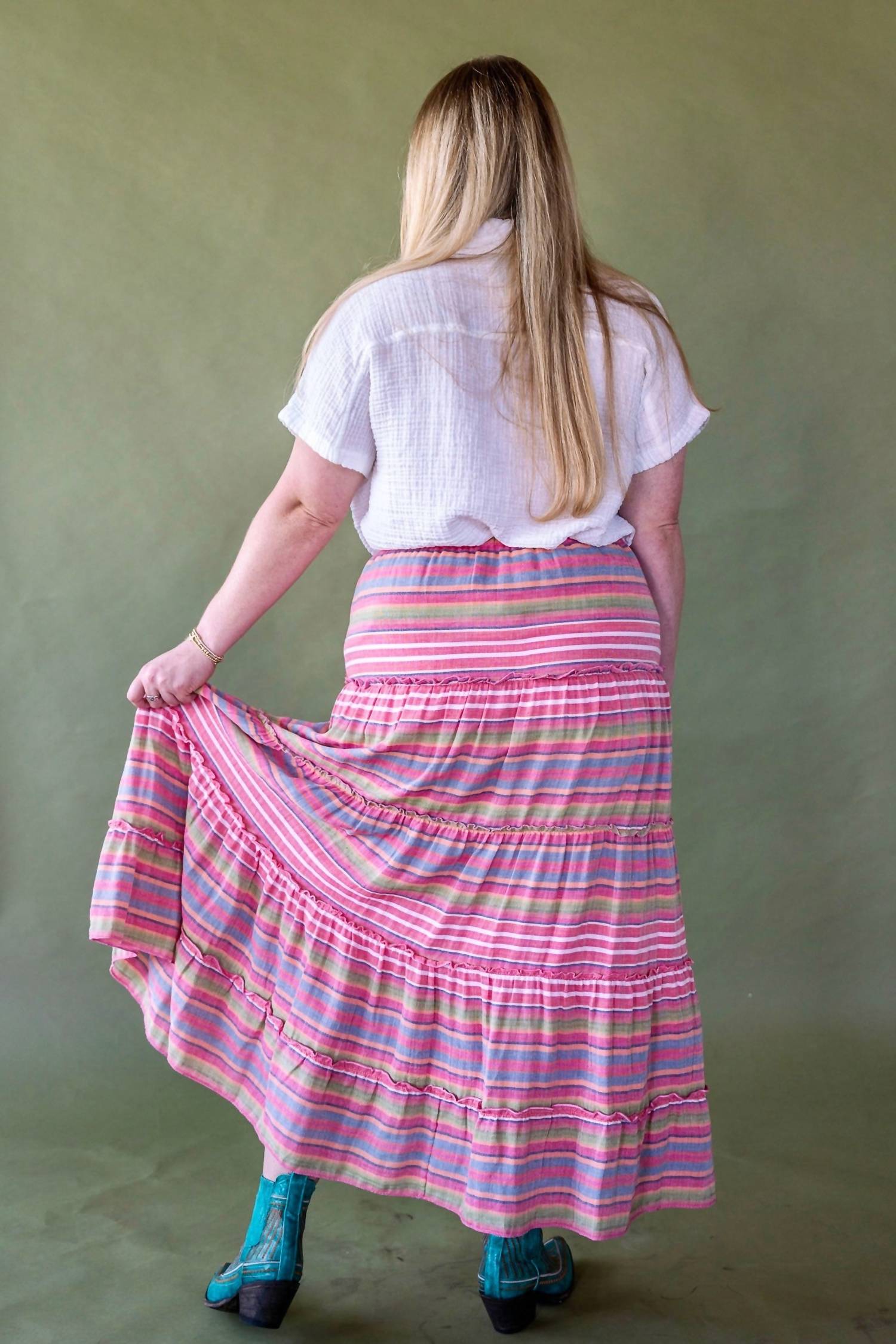 Tasha Polizzi - Linen Stripe Skirt