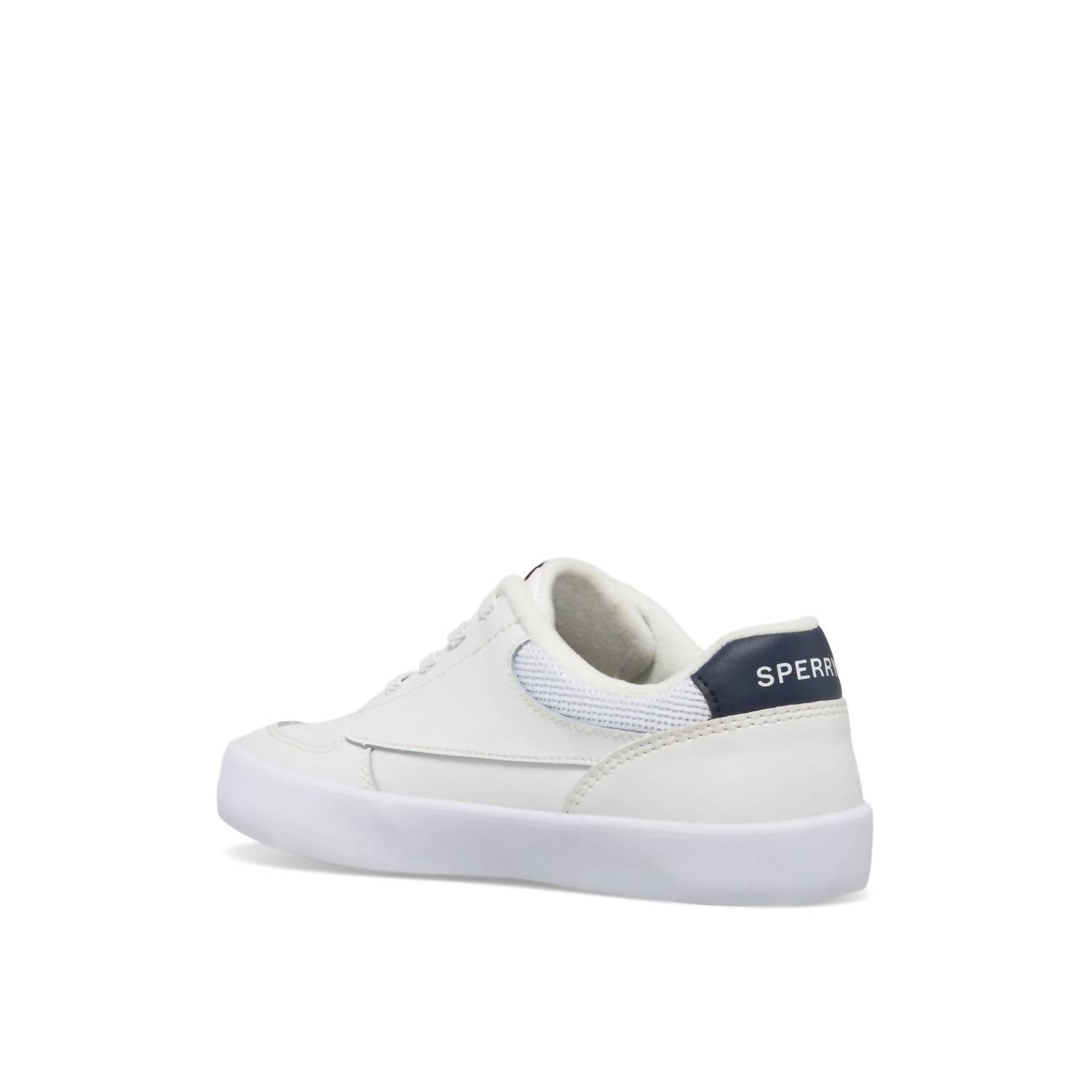 Sperry Kid's Boardwalk Sneaker in white - kids' sneaker - detail view