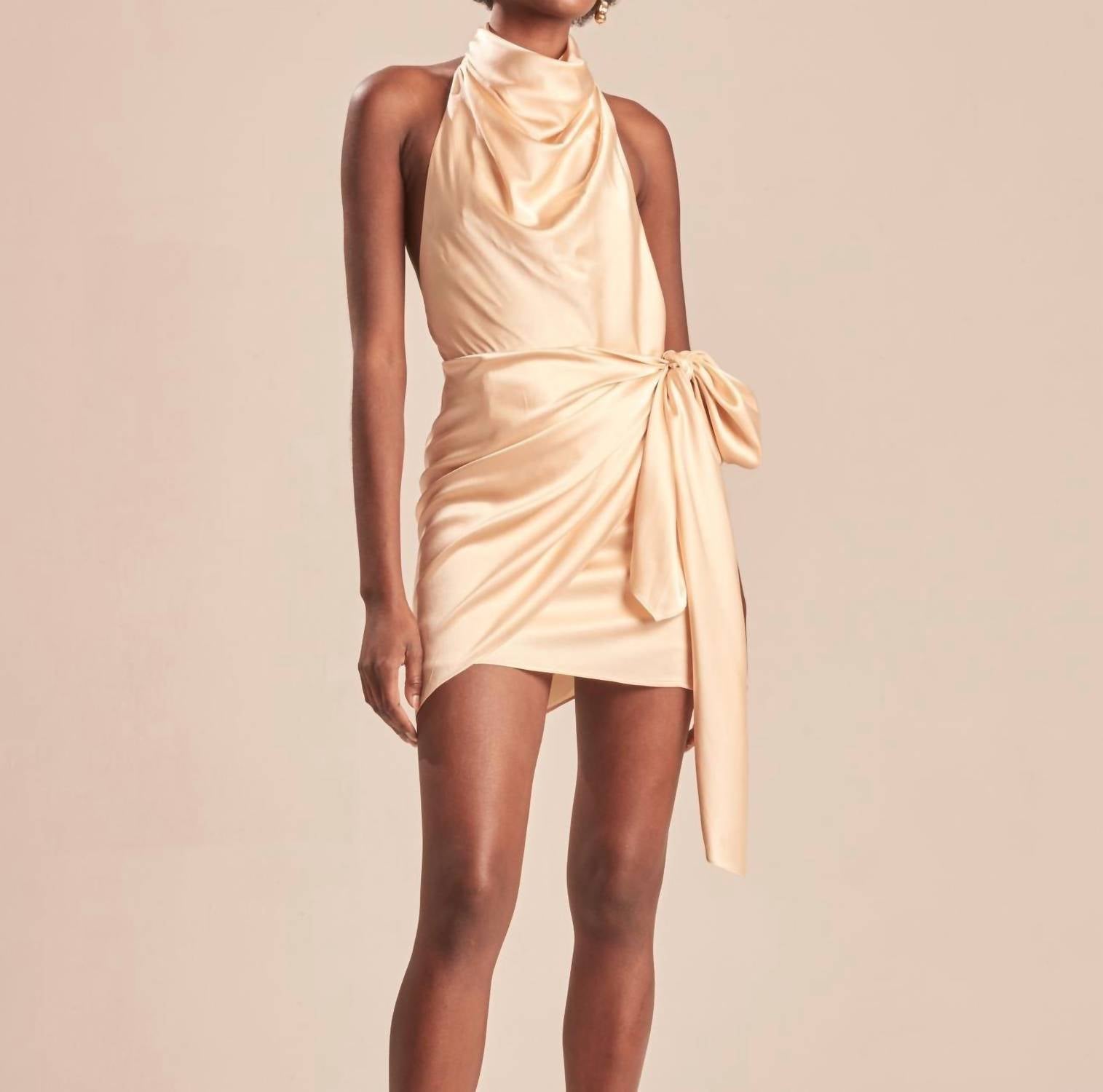 Aiifos Alexandra Silk Mini Dress in blush - women's dress