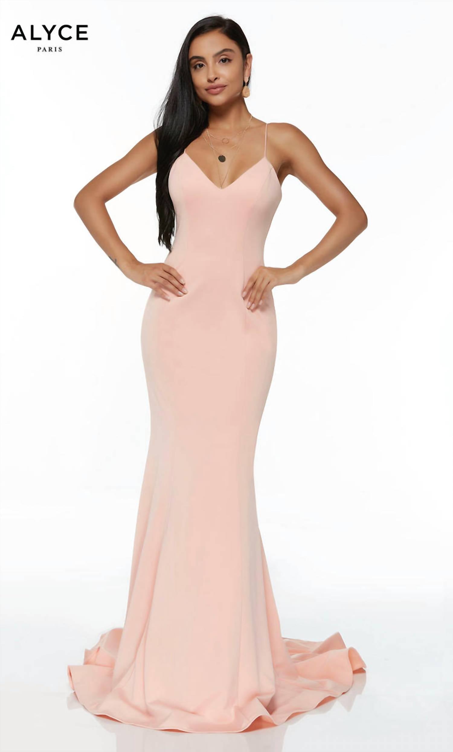 Alyce Paris - Long Jersey Knit Dress