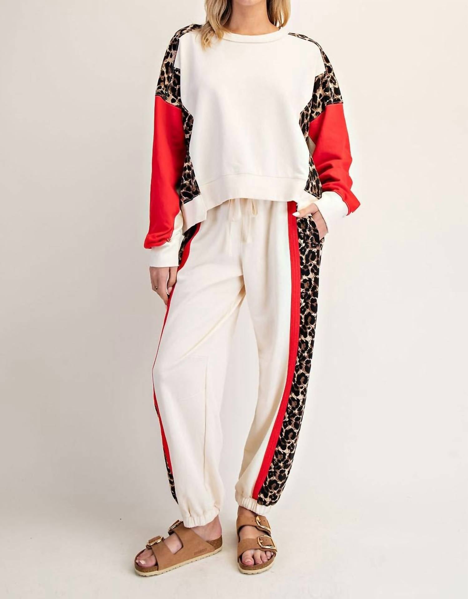 Ee:Some - Leopard Color Block Tracksuit