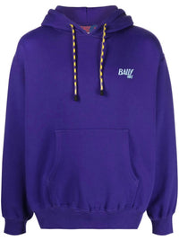 BALLY Unisex Hike Organic Cotton Hooded Sweatshirt in purple - men's shirt - alternate view