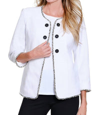 Multiples - Fringe-trim Tweed Jacket