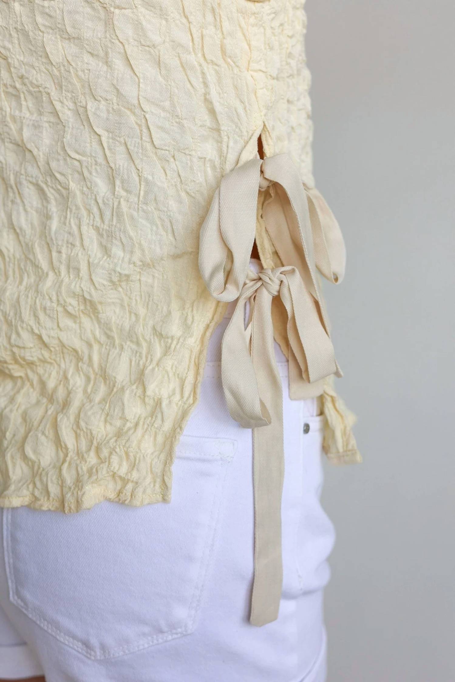 &Merci - Soleil Side-tie Crinkle Tank