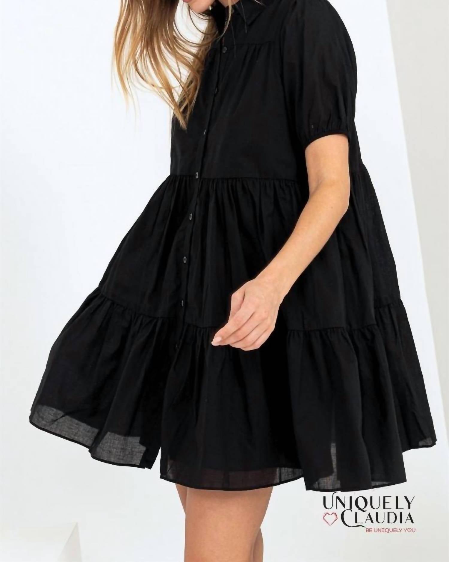 Hyfve - Candace Tiered Mini Dress with Puff Sleeves