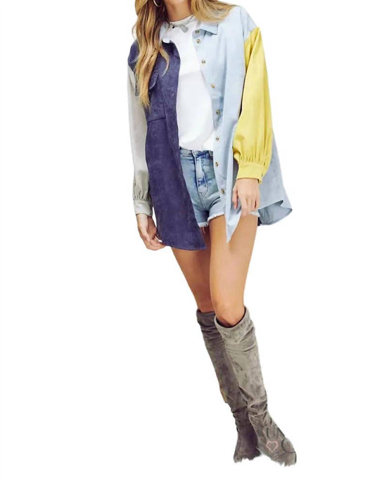 Davi & Dani - Patrice Colorblock Oversized Shirt