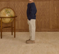 Rylee + Cru Baggy Pant in navy pinstripe - kids' jeans - alternate view