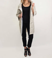 Blu Ice - Perforated Leather Puffed Collar Jacket